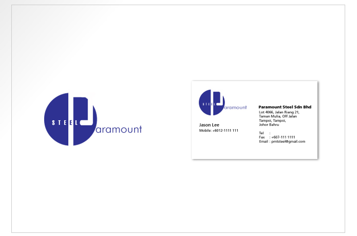 Paramount Steel Logo and Name Card